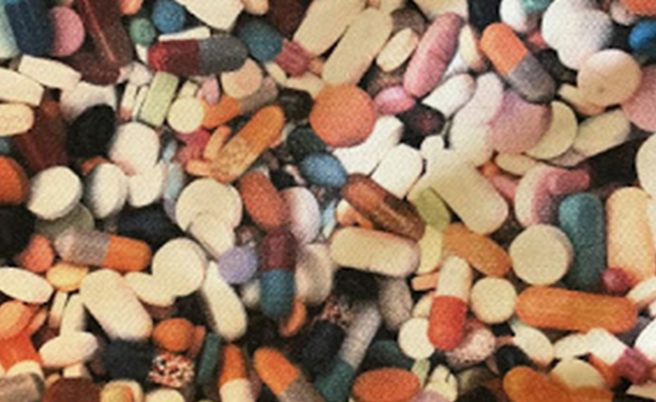 Picture of various colored pills